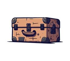 Cartoon suitcase with a smiley face vector
