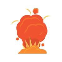 An explosion icon with a red cloud vector