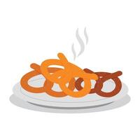 A plate with fried pretzels on it vector