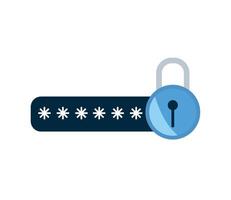 A lock with a keypad and a star on it vector