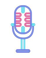 A neon microphone icon on a white background vector