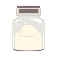 A jar of cream in a glass container vector