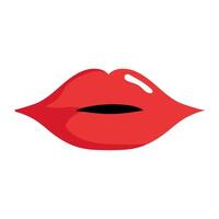 A red lips icon on a white background vector