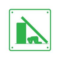 A green sign with a man on the ground vector