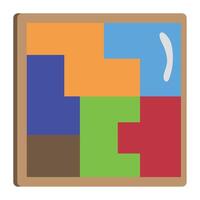 A colorful puzzle piece with a square in the middle vector