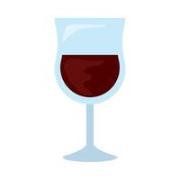 A glass of red wine on a white background vector