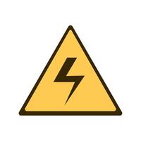 A yellow triangle with a lightning bolt on it vector