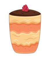A dessert with a raspberry on top vector