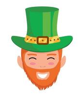 A leprechaun wearing a green hat and beard vector