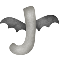 J shape bat font design for Halloween , halloween Letters A-Z png