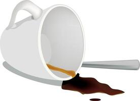 cup of overturned coffee with stain vector