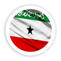 Somaliland Waving Flag with White Rounded Circle Frame png
