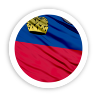 Liechtenstein Waving Flag with White Rounded Circle Frame png