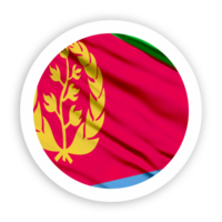 Eritrea Waving Flag with White Rounded Circle Frame png