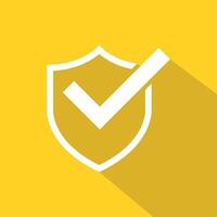 Yellow Color Right mark with Shield Design vector