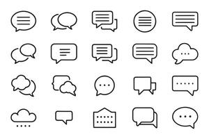 Massage icon with Bubble speech related editable icon set flat illustration on white background vector