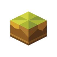 Cube made from a ground isolated white background vector