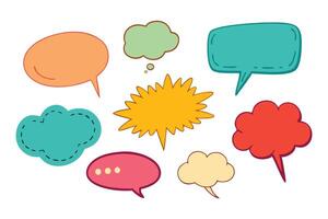 Speech bubble with line isolated flat illustration Set on white background vector