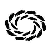 A collection of bold black brush strokes circle on a clean white background. vector