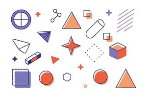 Random line shape isolated flat illustration on white background vector