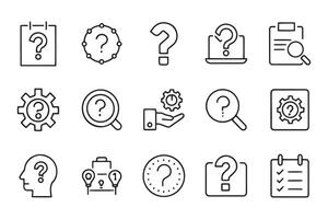 Question related icons set isolated on white background flat illustration vector