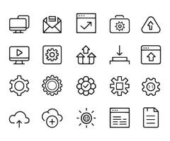Software update icons set isolated on white background flat illustration vector
