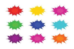 Multicolor powder explosion flat illustration set on white background vector