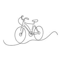 Bicycle One line continuous line art illustration on white background vector