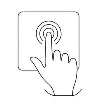 Touchscreen gesture line icons One line continuous line art illustration on white background vector