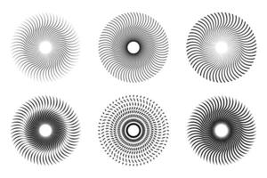 Abstract sunburst elements. Round, radial sunburst, Set of icons of stars. Sunburst element. Circular beans, Sun ray . Firework . Abstract circular geometric shape design. vector