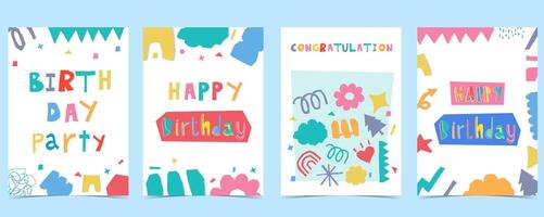 shape paper cut out background witha happy birthday vector