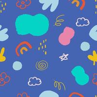 shape seamless pattern on blue background vector