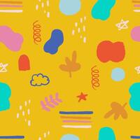 shape seamless pattern on yellow background vector
