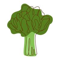 Healthy Green Food Ingredient Spinach Leaves Vegetable in Line Art Design vector