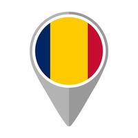 Chad Flag on Location Pin vector
