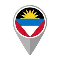Antigua and Barbuda Flag on Location Pin vector