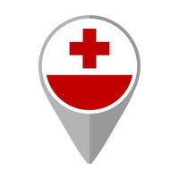 Tonga Flag on Location Pin vector
