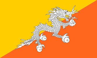 Bhutan flag national material design vector