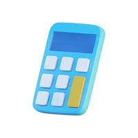 3D rendering of a calculator isolated on a white background. High-quality illustration ideal for finance, accounting, and business applications. Perfect for use in digital tools vector