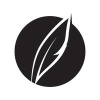 Feather logo design vector