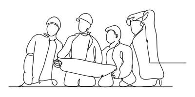 Construction Engineering Single Line vector