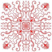 simple red mandala lines for graphic elements vector