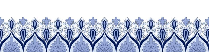 blue brush Seamless pattern of borders For making carpet frames Ceramics and tiles vector