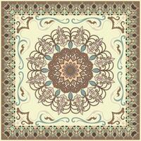 light colored carpet Rounded corners of a rug for decorating a rectangular room abstract mandala vector