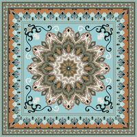 light colored carpet Rounded corners of a rug for decorating a rectangular room abstract mandala vector
