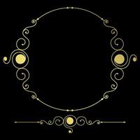 vintage circle photo frame Curved lines for entering text Graphic elements vector
