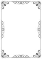 Vintage abstract frame lines for decorating A4 paper. Graphic element. vector