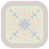 light colored carpet Rounded corners of a rug for decorating a rectangular room abstract mandala vector