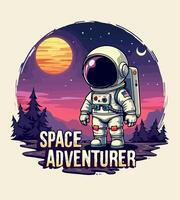 a tshirt design for space mission is shown with a spaceman on it vector