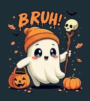 a cartoon character with a pumpkin and a pumpkin on it vector